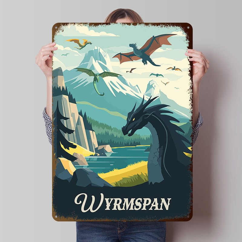 Board Game Inspiration - Wyrmspan Board Game Inspired Illustration Tinplate