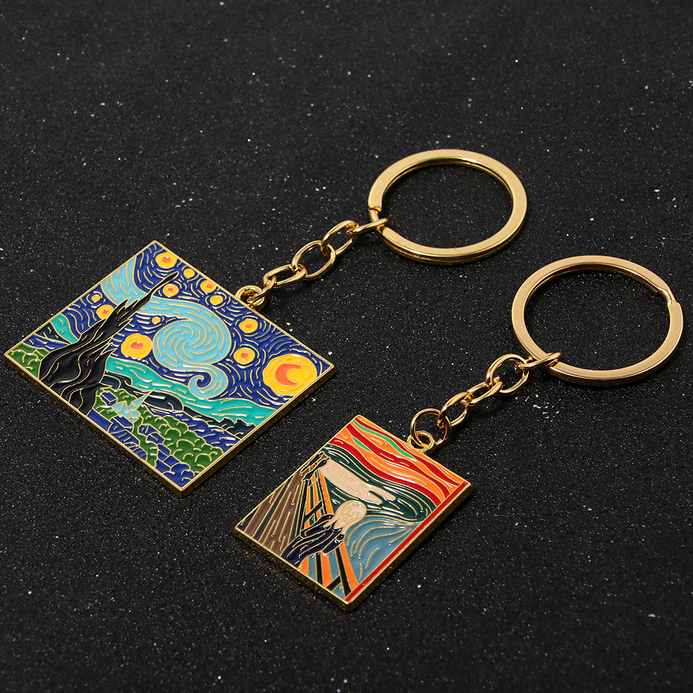 Board Game Bang - The Starry Night Oil Painting Keychain
