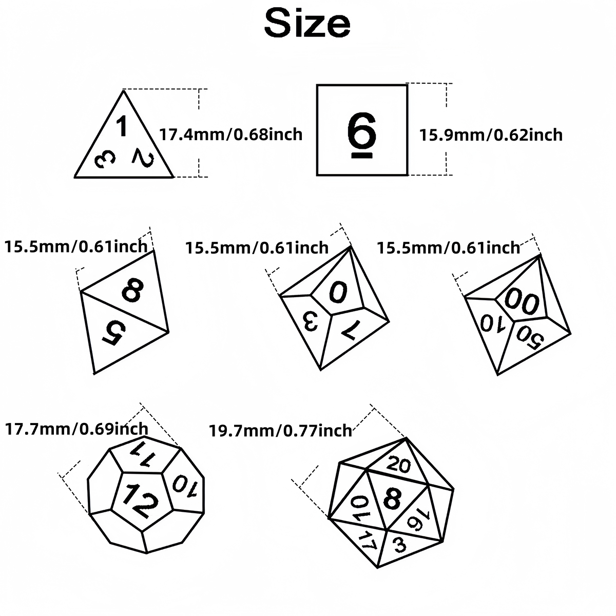 DND Dice Set 7pcs Mixing Color - Board Game Live recensie en prijs