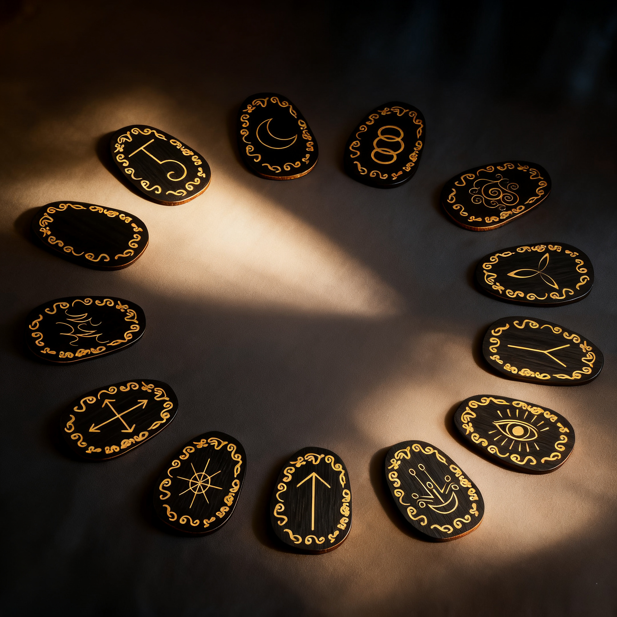 Complete Rune Stones Set Woode - Board Game Vikings recensie en prijs