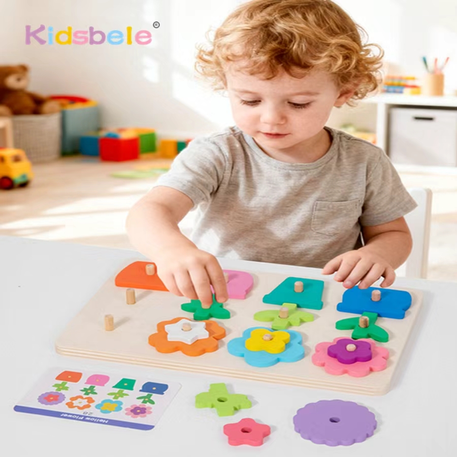 Montessori DIY Wooden Flower P - Cooperative Card Game recensie en prijs