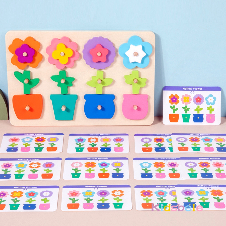 Montessori DIY Wooden Flower P - Cooperative Card Game recensie en prijs