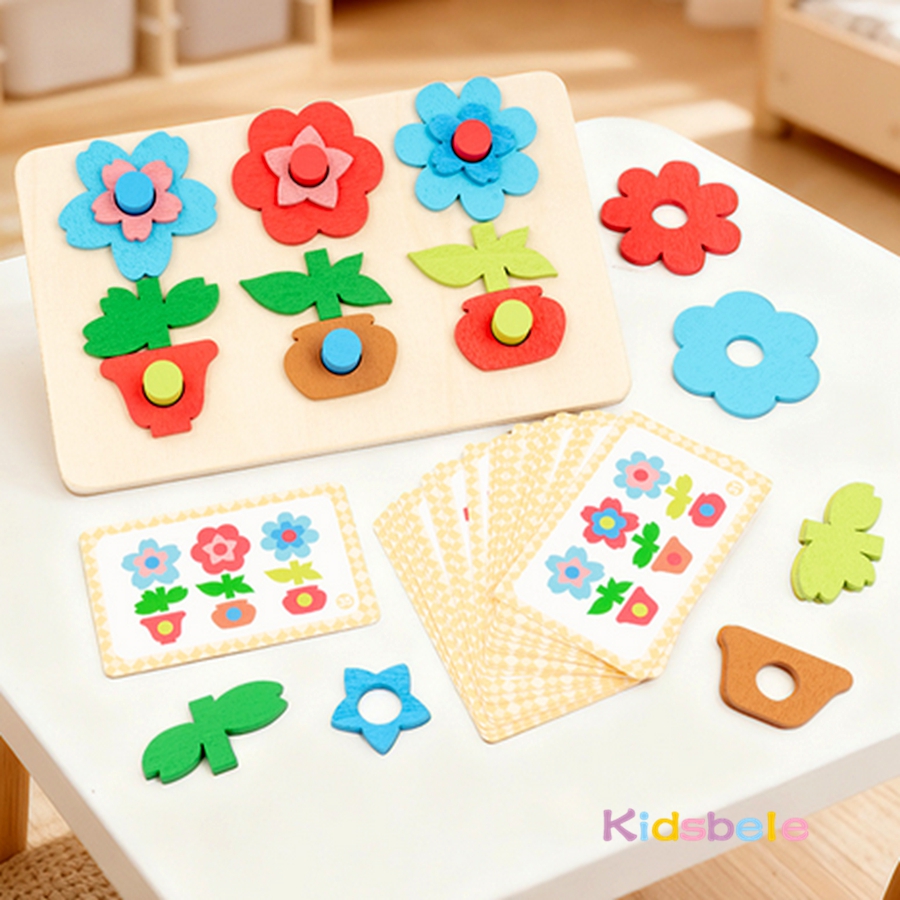 Montessori DIY Wooden Flower P - Cooperative Card Game recensie en prijs