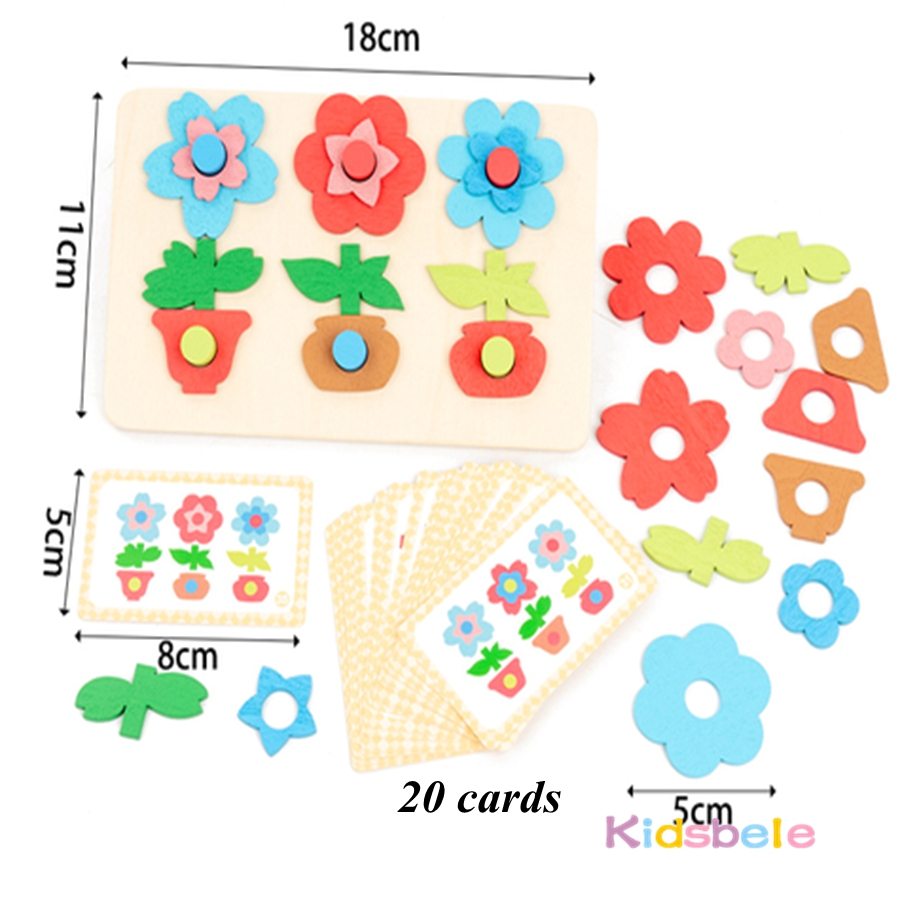Montessori DIY Wooden Flower P - Cooperative Card Game recensie en prijs