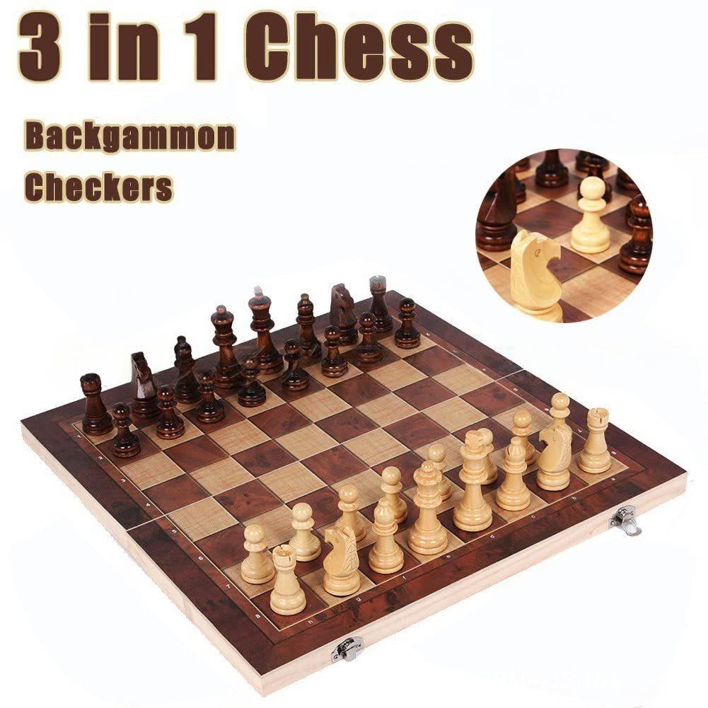 3 in 1 Wooden Chess Backgammon - Board Game Operation recensie en prijs